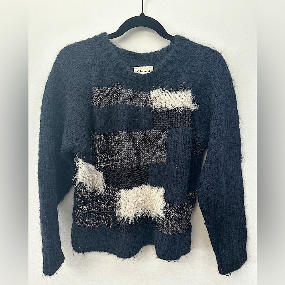 Ganni Mohair Charcoal Grey Sweater Small